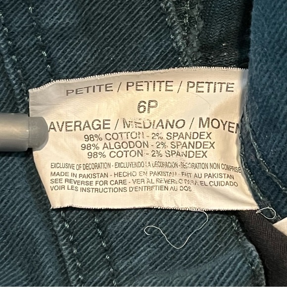 Gloria Vanderbilt Amanda Jeans Womens Size 6P Green Straight Stretch Denim - Picture 7 of 10